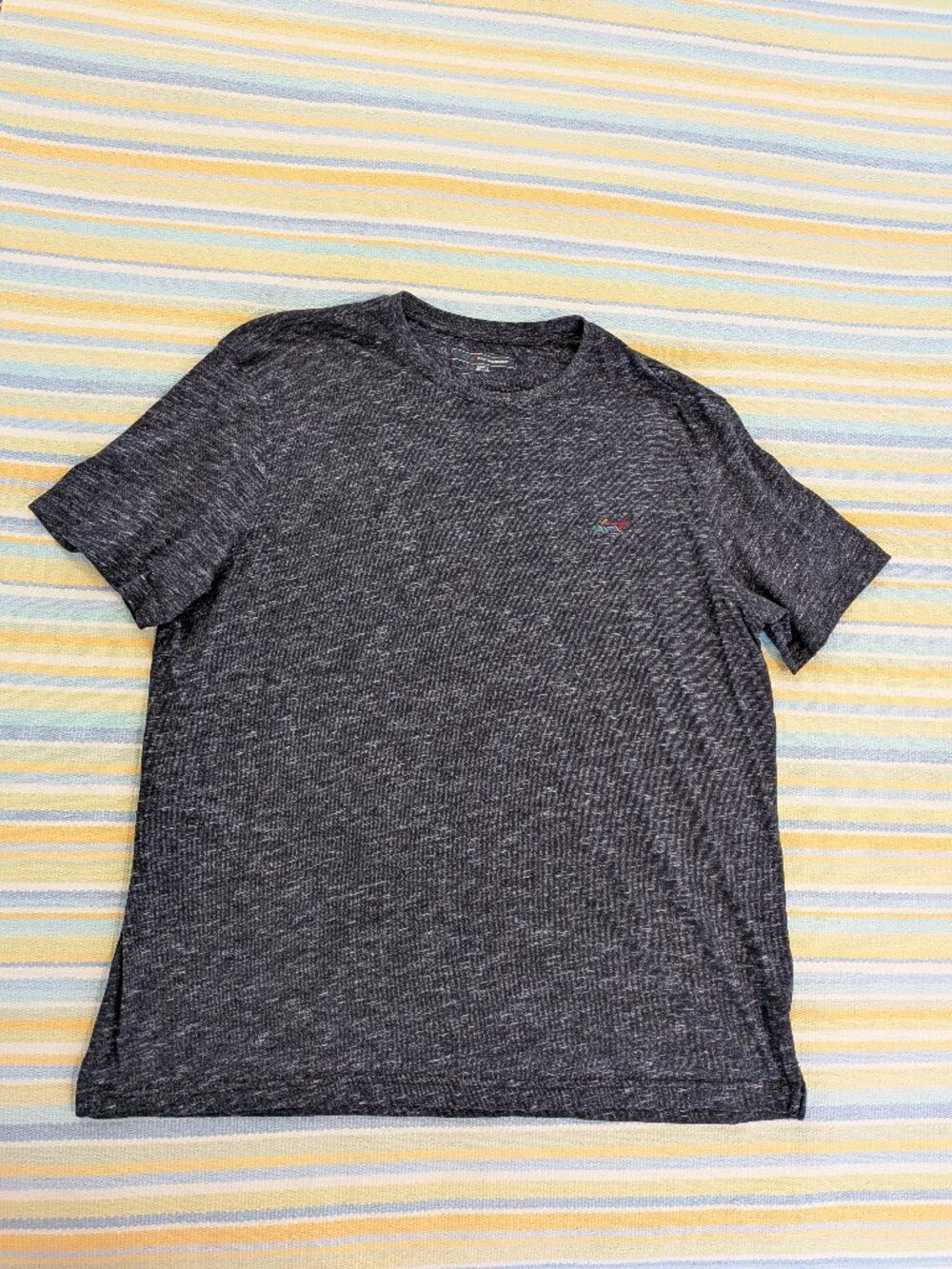 Greg Norman Men's Size XXL Heather Charcoal Grey Shark Logo Crewneck T-Shirt